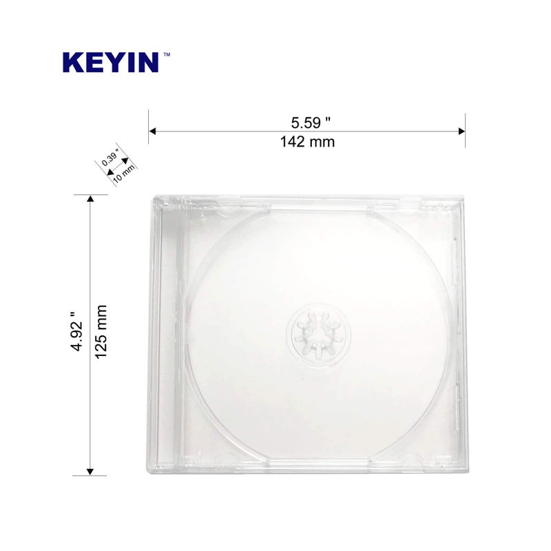 KEYIN Standard Clear CD Jewel Case - Premium, 10 Pack - Image 4